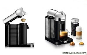 Nespresso Vertuo Coffee and Espresso Machine Bundle with Aeroccino Milk Frother by Breville, (Chrome)