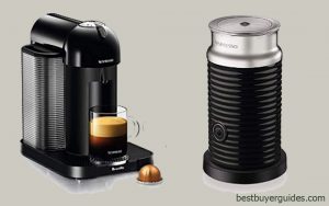 Nespresso Vertuo Coffee and Espresso Machine Bundle with Aeroccino Milk Frother by Breville, Black (Renewed)